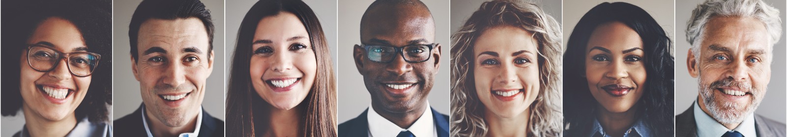 images of five faces smiling